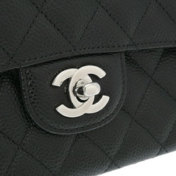 CHANEL Chanel Matelasse Chain Shoulder Double Flap 25cm Black A01112 Women's Caviar Skin Bag