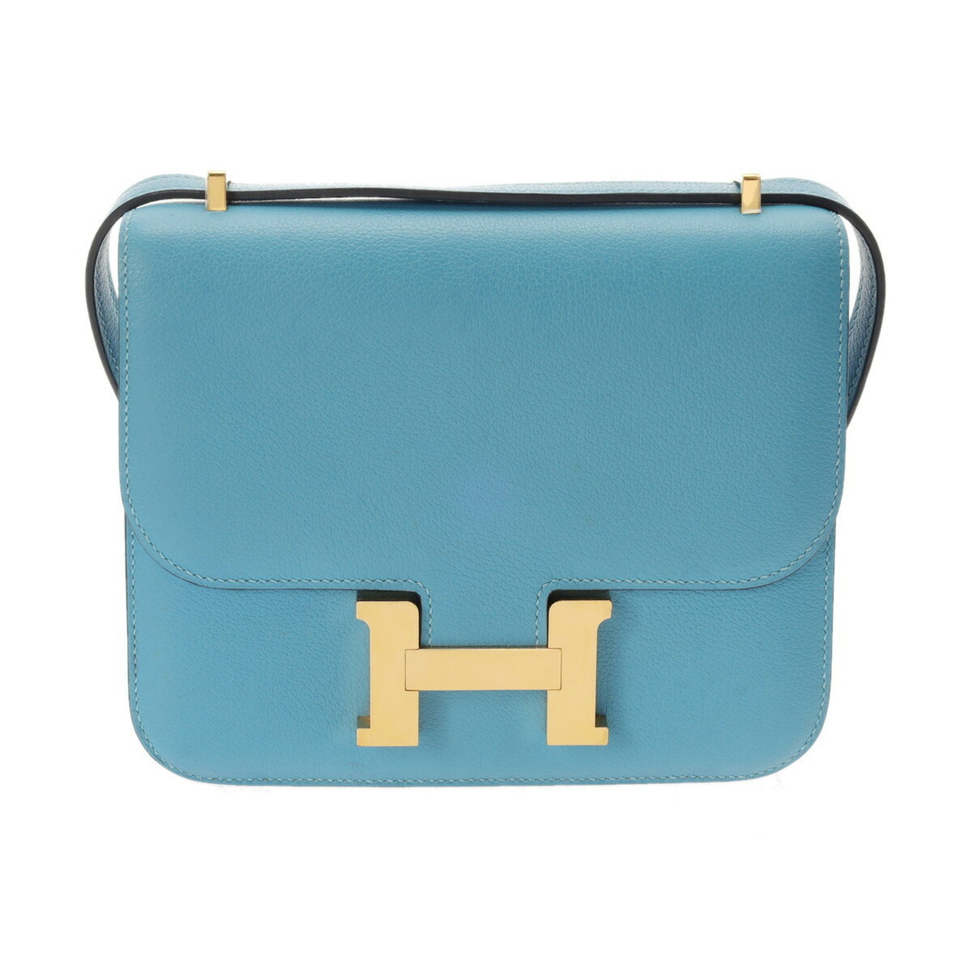 HERMES Constance 3 18 Blue Noir D stamp (around 2019) Women's Evercolor Shoulder Bag