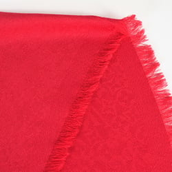 Louis Vuitton LOUIS VUITTON Monogram Shawl Silk Wool Cashmere 200cm M70833 Red LP0138 Stole