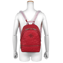 Guess Quattro G Backpack Daypack Red Quilted Women's