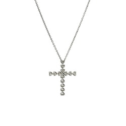 HARRY WINSTON Harry Winston Heart Shape Diamond Cross Women's Pt950 Platinum Necklace