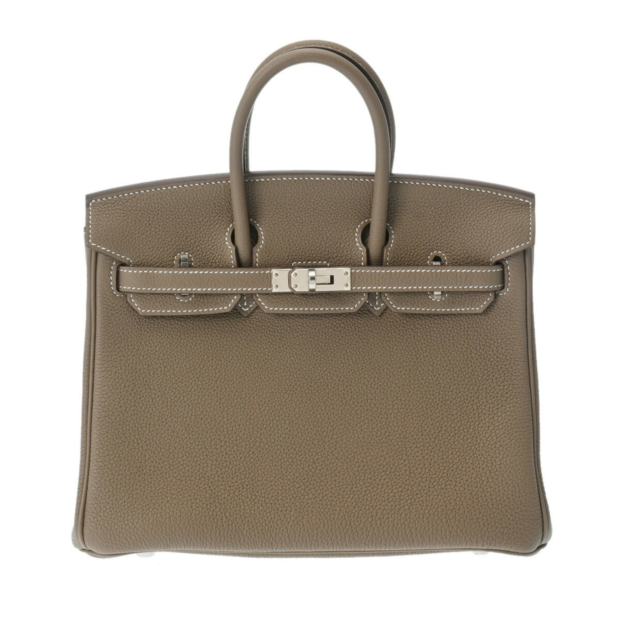 HERMES Hermes Birkin 25 Etoupe W Engraved (around 2024) Women's Togo Handbag