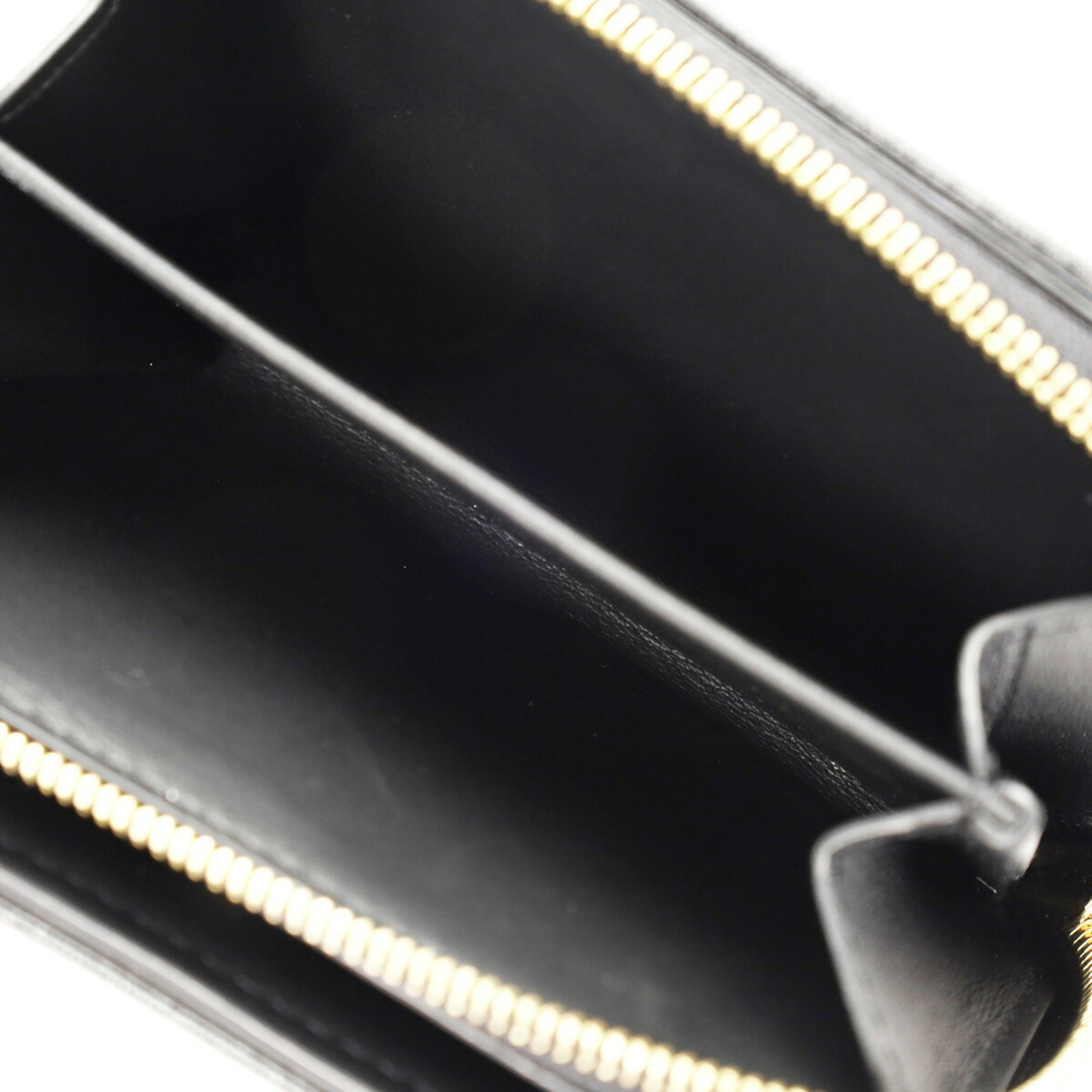 LOUIS VUITTON Louis Vuitton Portefeuille Lou Noir M81599 Women's Lamb Leather Bi-fold Wallet