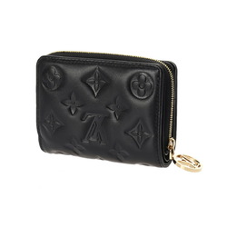 LOUIS VUITTON Louis Vuitton Portefeuille Lou Noir M81599 Women's Lamb Leather Bi-fold Wallet