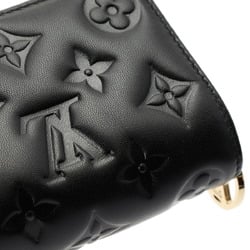 LOUIS VUITTON Louis Vuitton Portefeuille Lou Noir M81599 Women's Lamb Leather Bi-fold Wallet