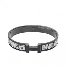 HERMES Click HH Grand Classic So Black Bangle Unisex Metal/Enamel Bracelet