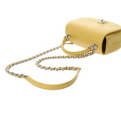 CHANEL Chanel Matelasse 20cm Yellow Women's Calfskin Shoulder Bag