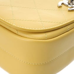 CHANEL Chanel Matelasse 20cm Yellow Women's Calfskin Shoulder Bag