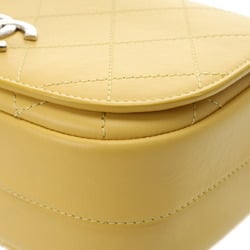 CHANEL Chanel Matelasse 20cm Yellow Women's Calfskin Shoulder Bag