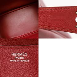 HERMES Lindy 30 Rouge Grenat X Stamp (around 2016) Women's Evercolor Shoulder Bag