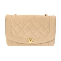 CHANEL Chanel Matelasse Diana 25cm Chain Shoulder Beige A01165 Women's Lambskin Bag