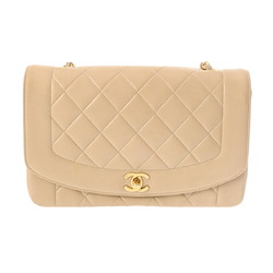 CHANEL Chanel Matelasse Diana 25cm Chain Shoulder Beige A01165 Women's Lambskin Bag