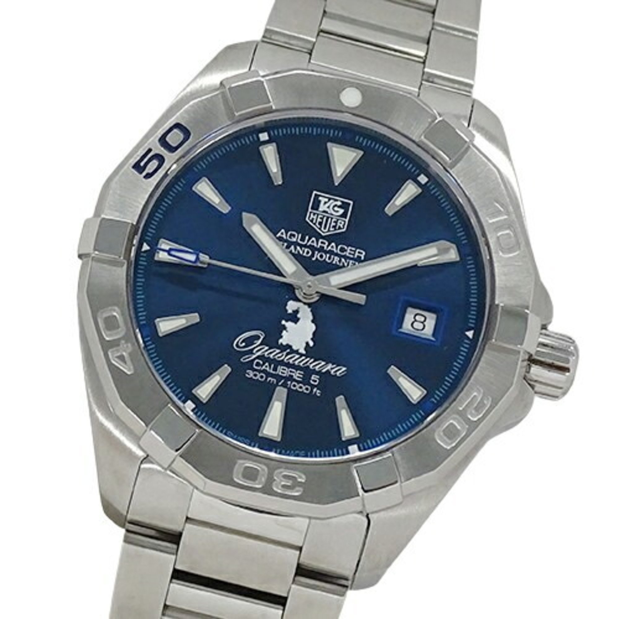 TAG Heuer Aquaracer WAY2117 BA0910 Men's Watch Ogasawara Islands World Heritage 500 Limited Edition Date Automatic AT Stainless Steel SS Silver Blue Overhauled and Polished