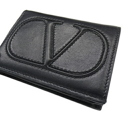 Valentino Garavani Women's Wallet, Leather, V, Black, Compact