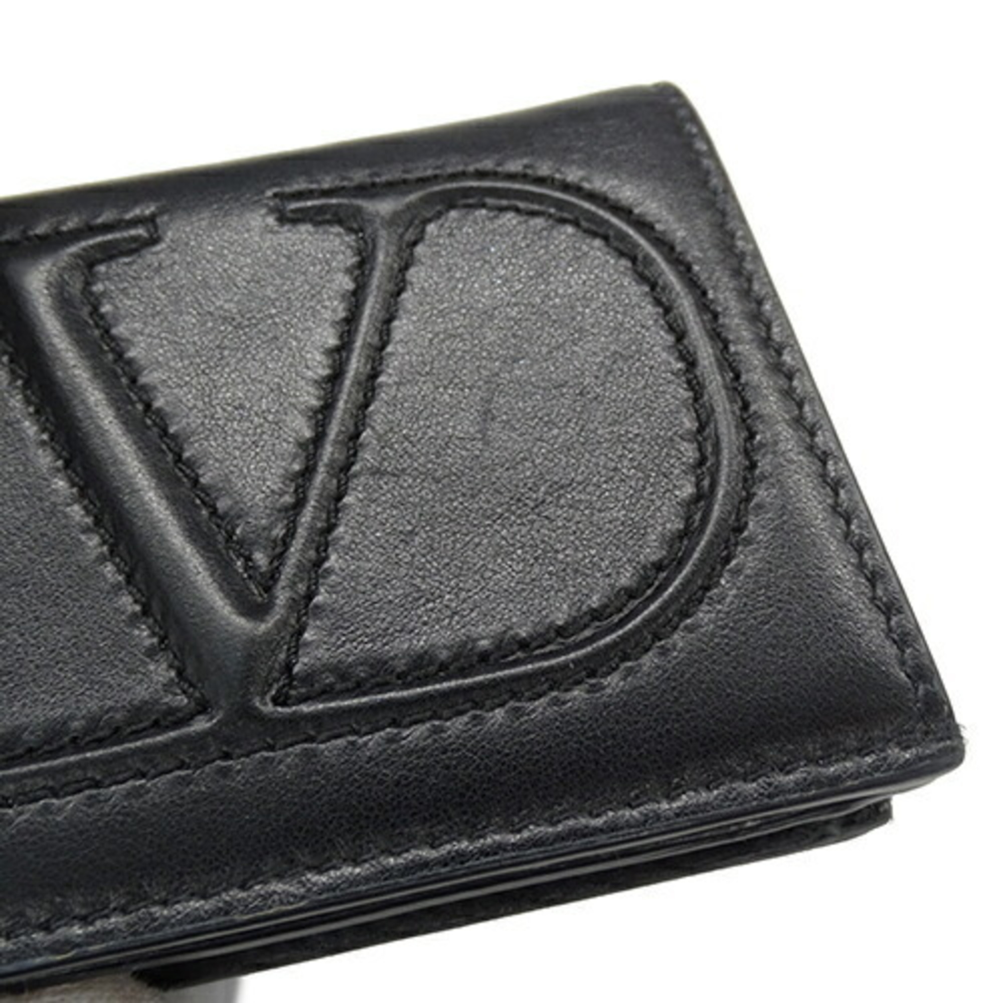 Valentino Garavani Women's Wallet, Leather, V, Black, Compact