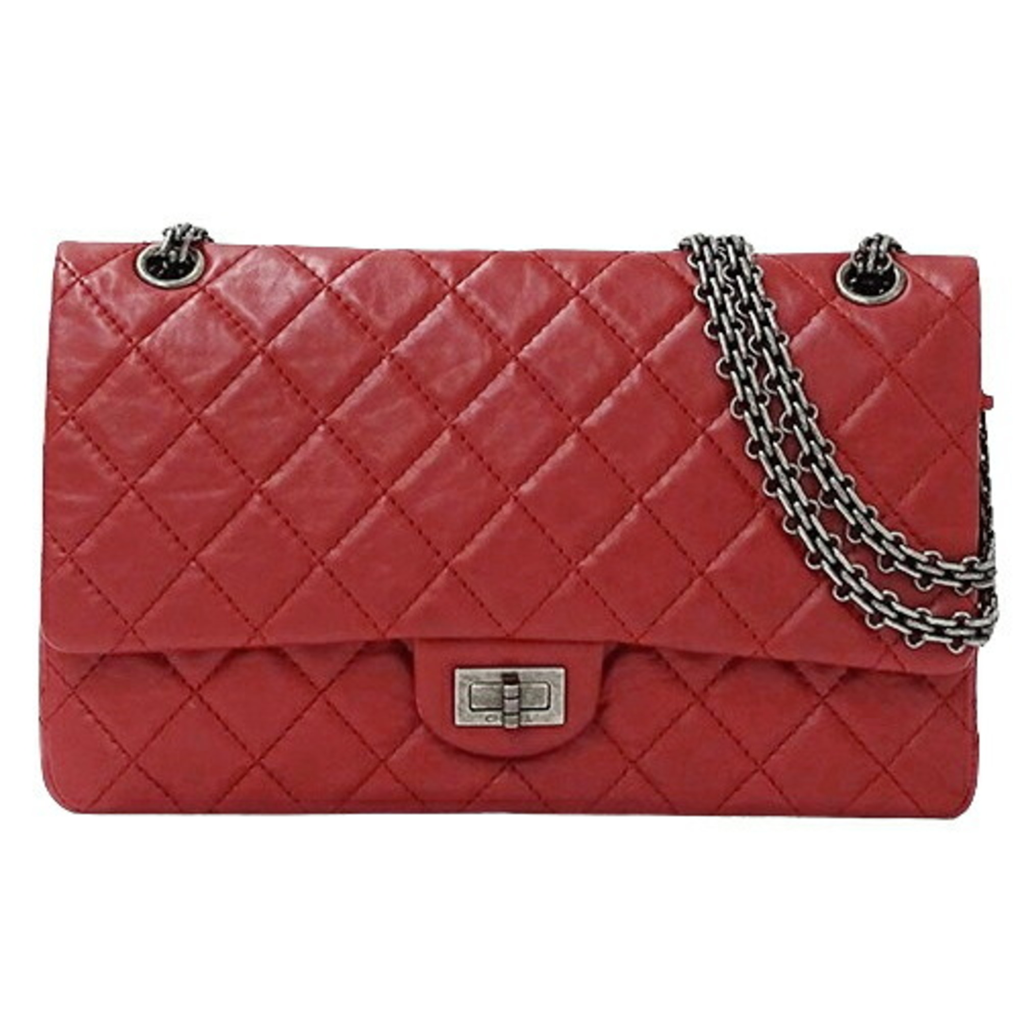 Chanel CHANEL Bag 2.55 Matelasse Women's Shoulder Leather Red Chain Double Flap