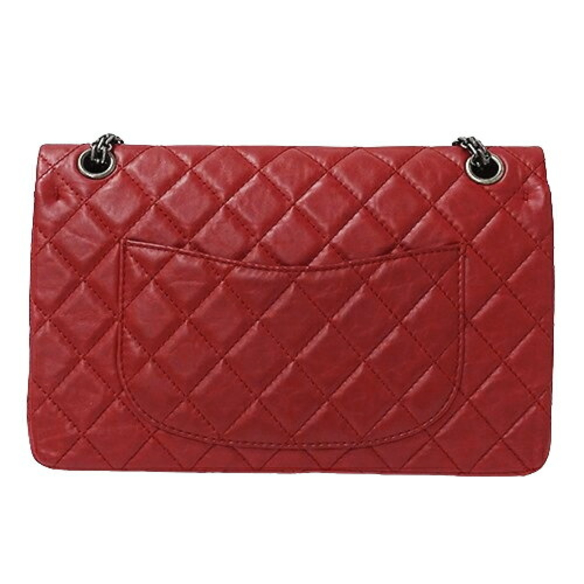 Chanel CHANEL Bag 2.55 Matelasse Women's Shoulder Leather Red Chain Double Flap