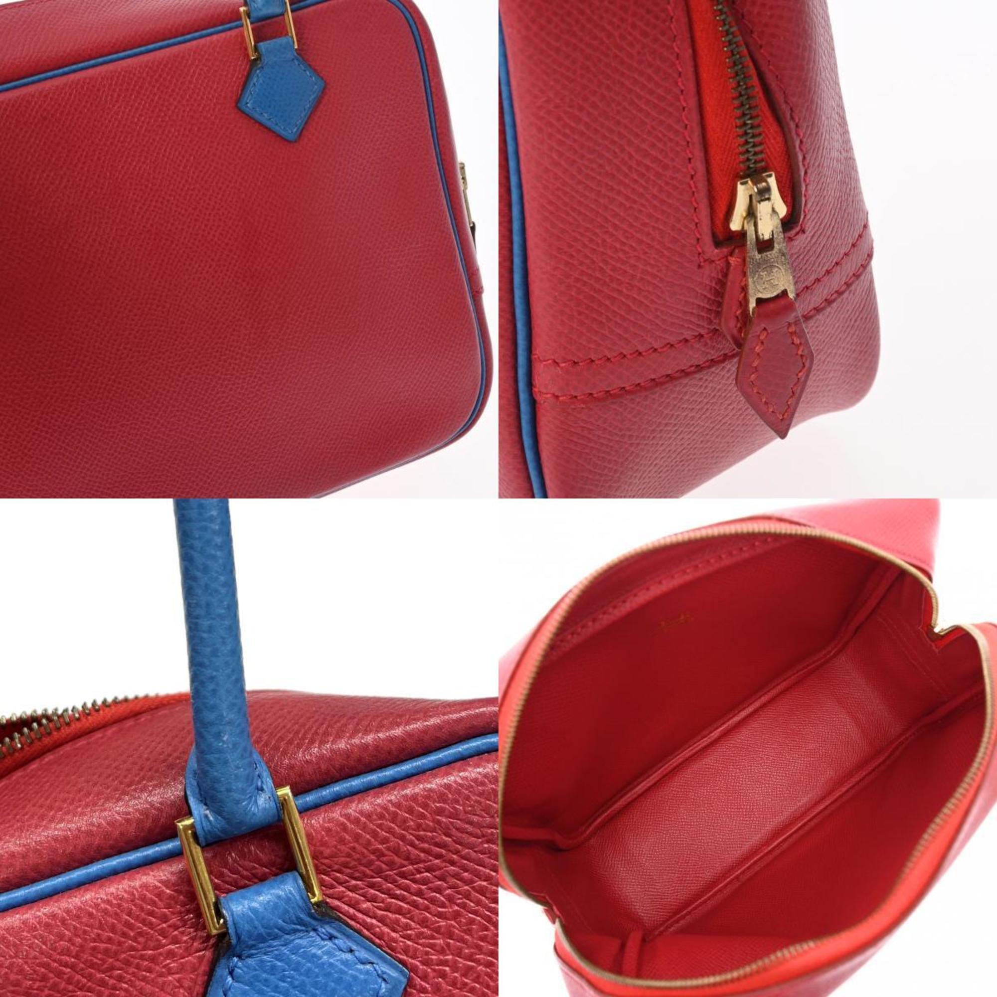 HERMES Hermes Plume Rouge Bif/Blue France A stamp (around 1997) Ladies Couchébel handbag