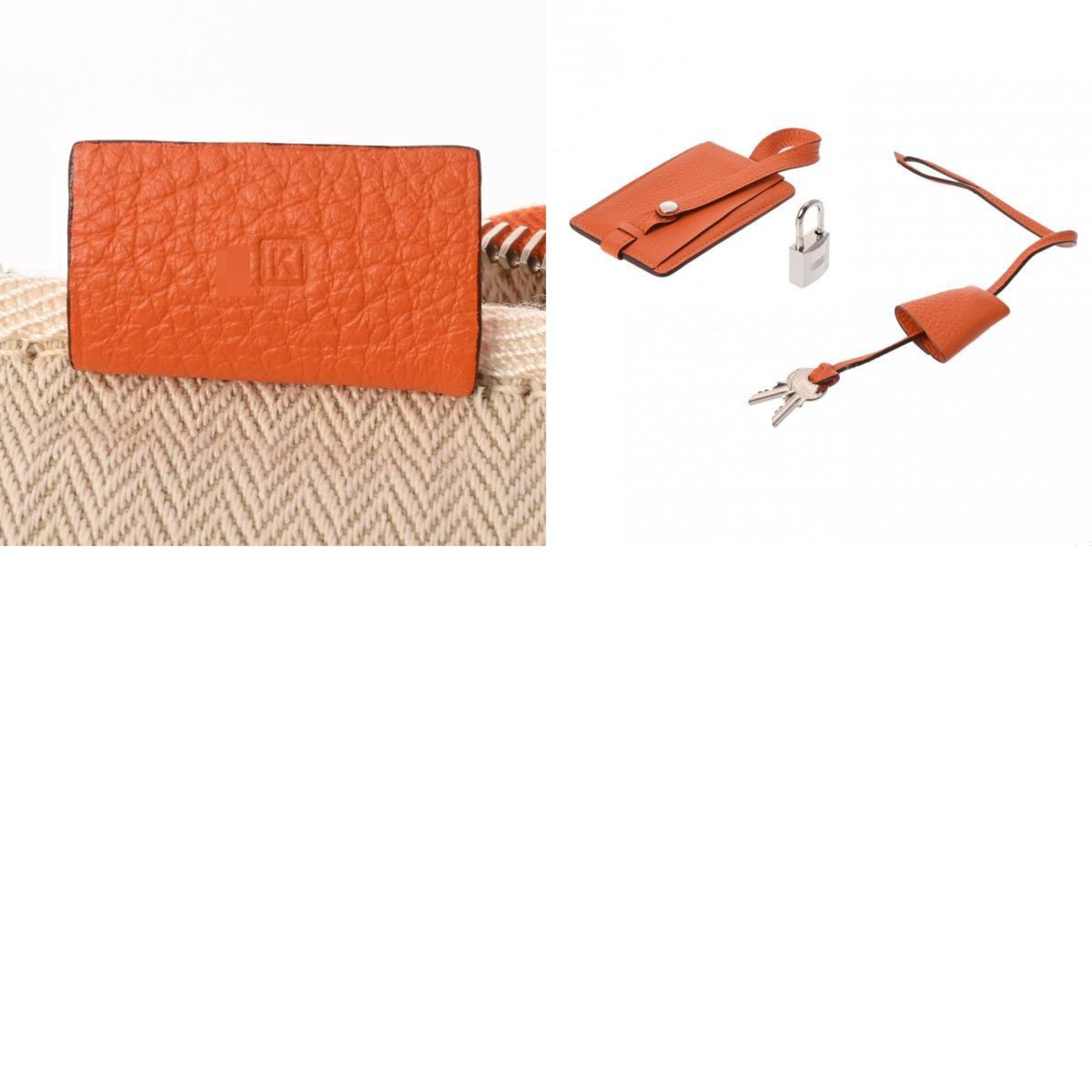 HERMES Victoria 35 Orange K Stamp (around 2007) Women's Taurillon Clemence Handbag