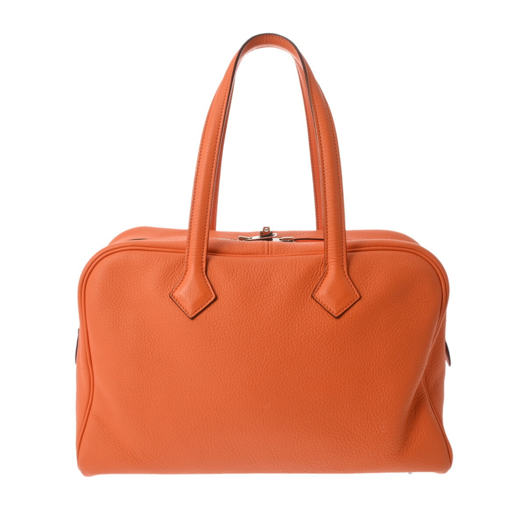 HERMES Victoria 35 Orange K Stamp (around 2007) Women's Taurillon Clemence Handbag