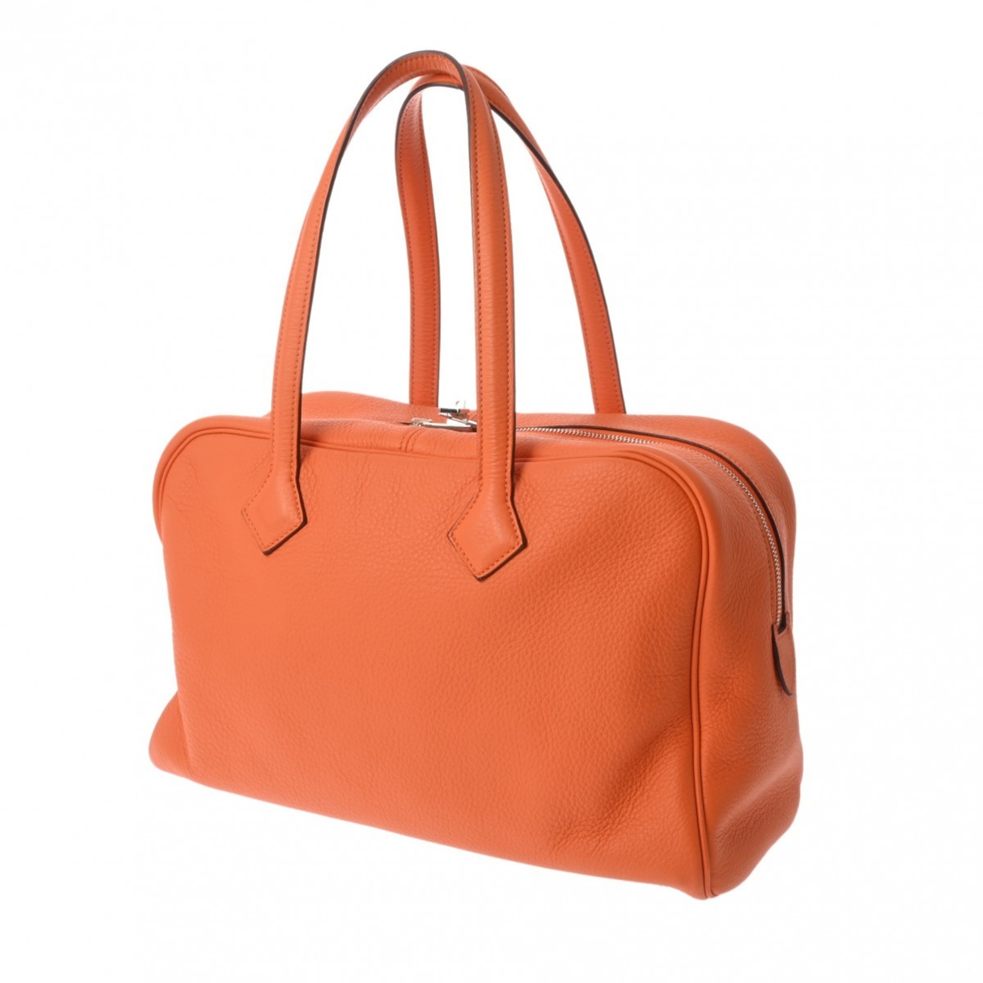 HERMES Victoria 35 Orange K Stamp (around 2007) Women's Taurillon Clemence Handbag