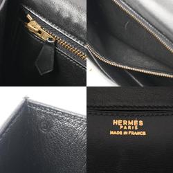 HERMES Constance 23 Black ○D stamp (around 1974) Women's box calf shoulder bag