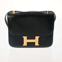 HERMES Constance 23 Black ○D stamp (around 1974) Women's box calf shoulder bag