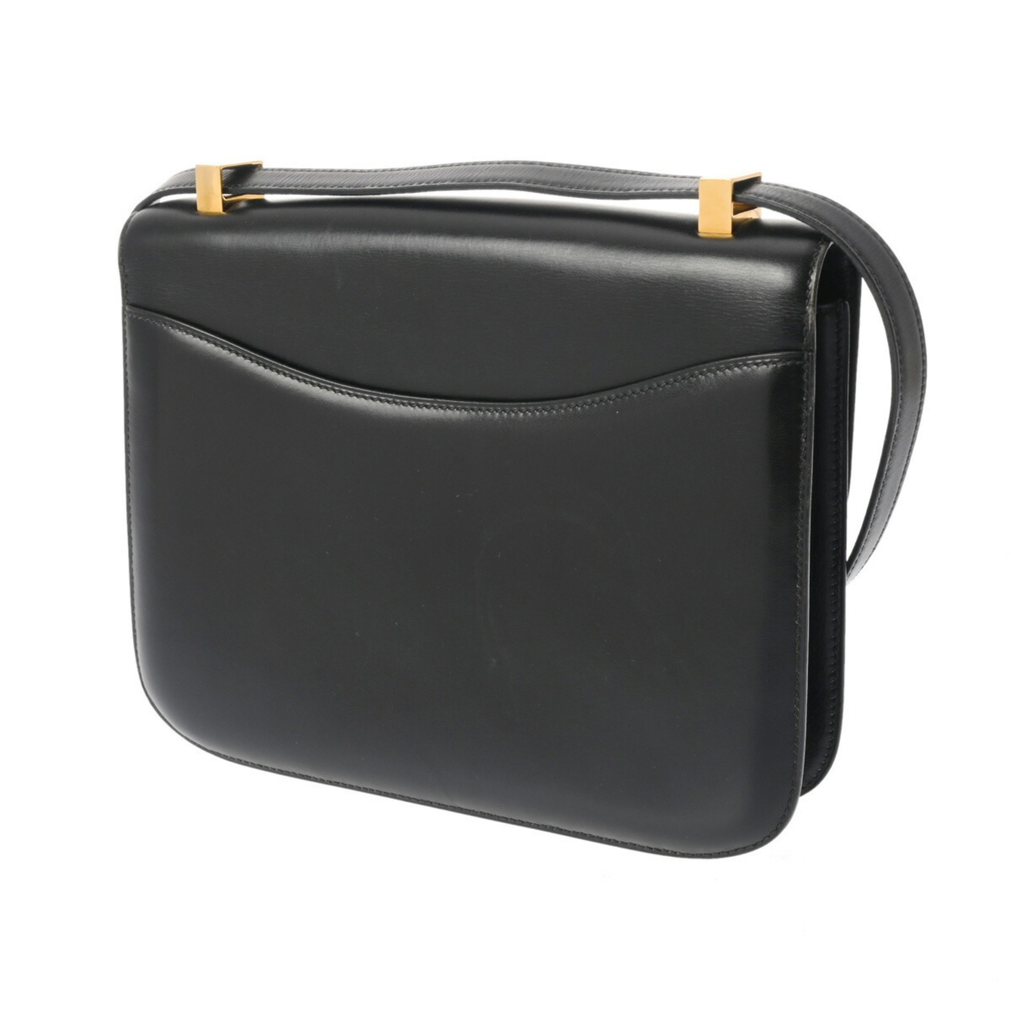 HERMES Constance 23 Black ○D stamp (around 1974) Women's box calf shoulder bag