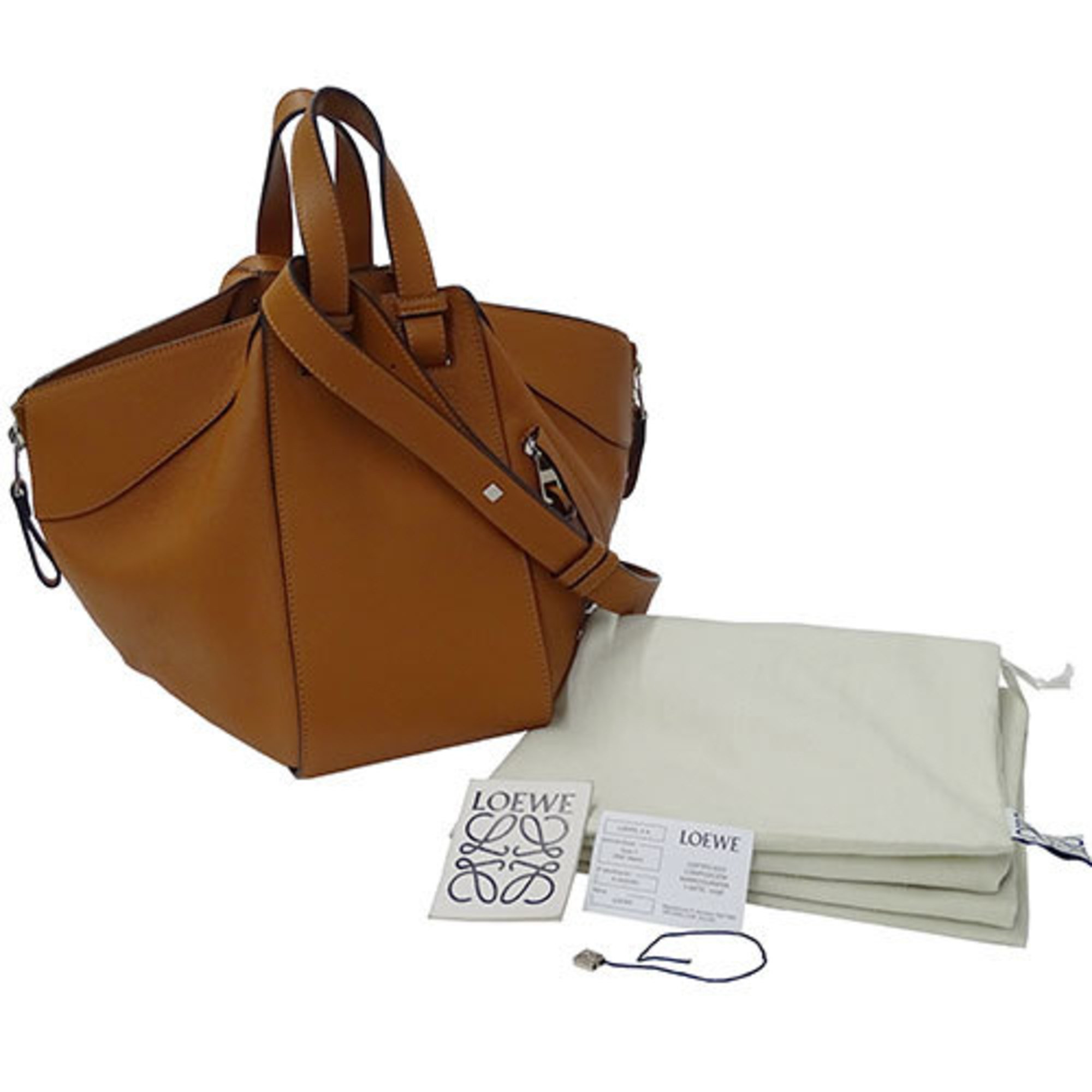 LOEWE Women's Bags, Handbags, Shoulder 2way, Hammock, Small, Classic Calf, Tan, Brown