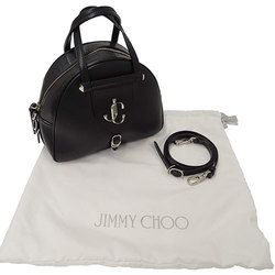 JIMMY CHOO Bag Women's Handbag Shoulder 2way Leather Varenne Bowling Black