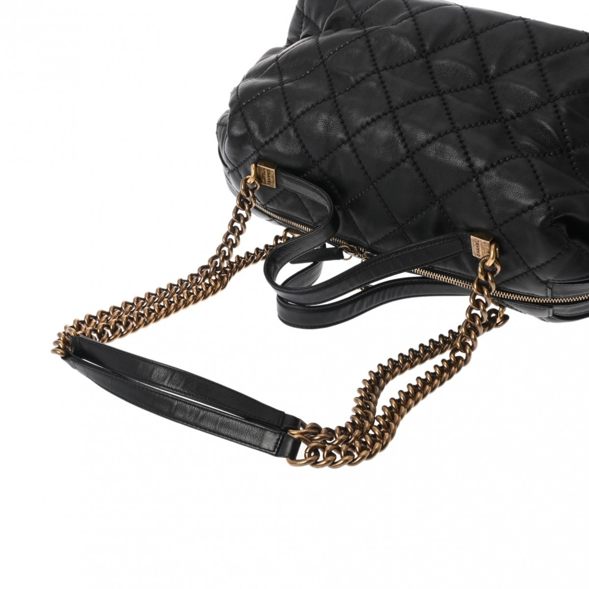 CHANEL Ultra Stitch Black Women's Calf Shoulder Bag