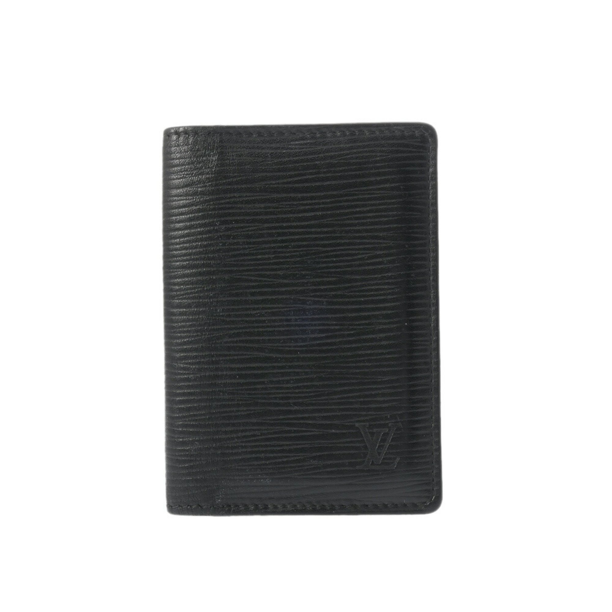 LOUIS VUITTON Louis Vuitton Epi Organizer de Poche Noir M60642 Unisex Leather Card Case