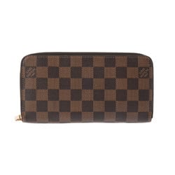 LOUIS VUITTON Damier Zippy Wallet Brown N60015 Unisex Canvas Long