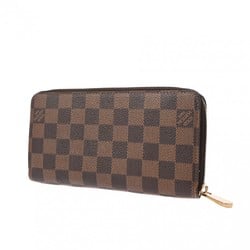 LOUIS VUITTON Damier Zippy Wallet Brown N60015 Unisex Canvas Long