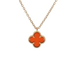 VAN CLEEF & ARPELS Sweet Alhambra Carnelian Women's 18K Pink Gold Necklace