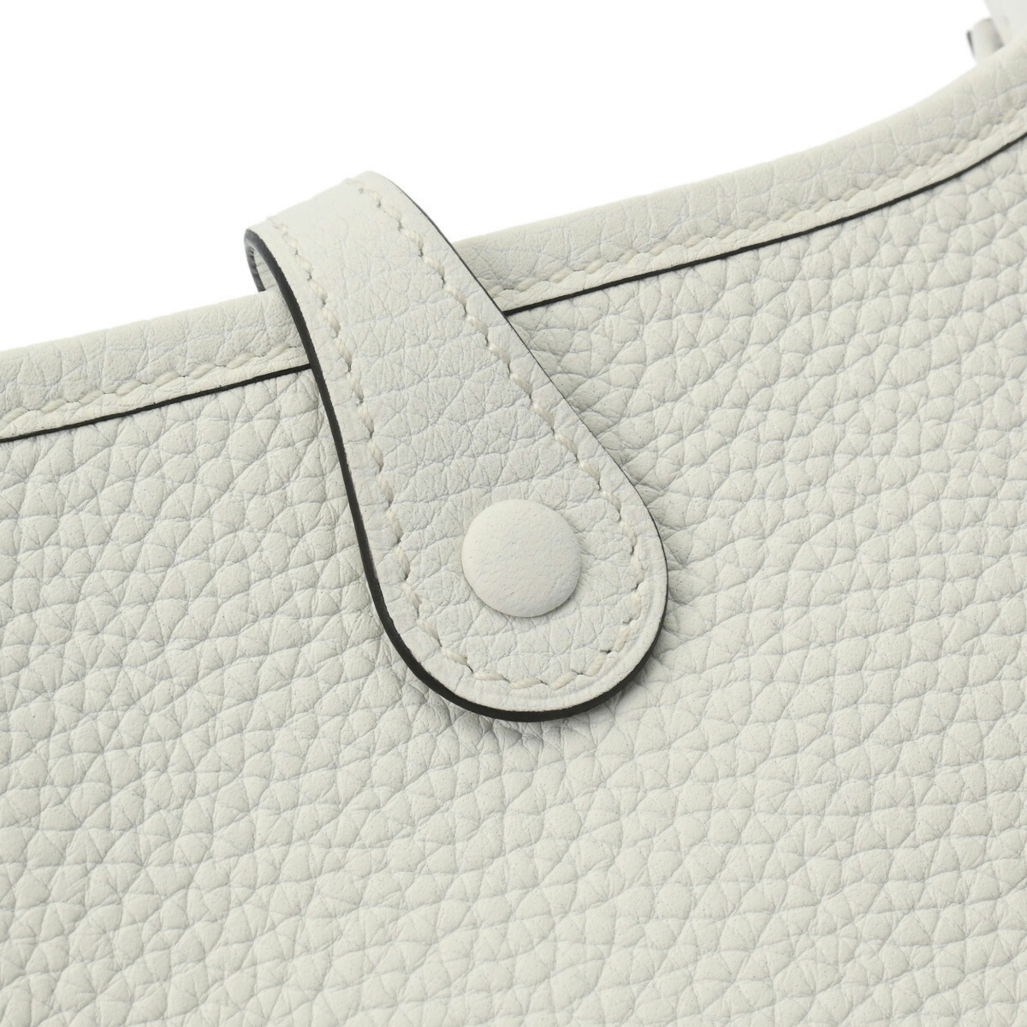 HERMES Evelyn TPM New White W Stamp (around 2024) Women's Taurillon Clemence Shoulder Bag