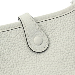 HERMES Evelyn TPM New White W Stamp (around 2024) Women's Taurillon Clemence Shoulder Bag