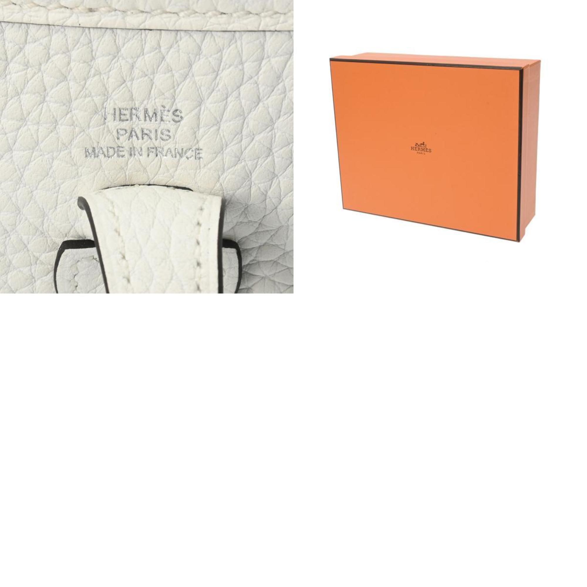 HERMES Evelyn TPM New White W Stamp (around 2024) Women's Taurillon Clemence Shoulder Bag