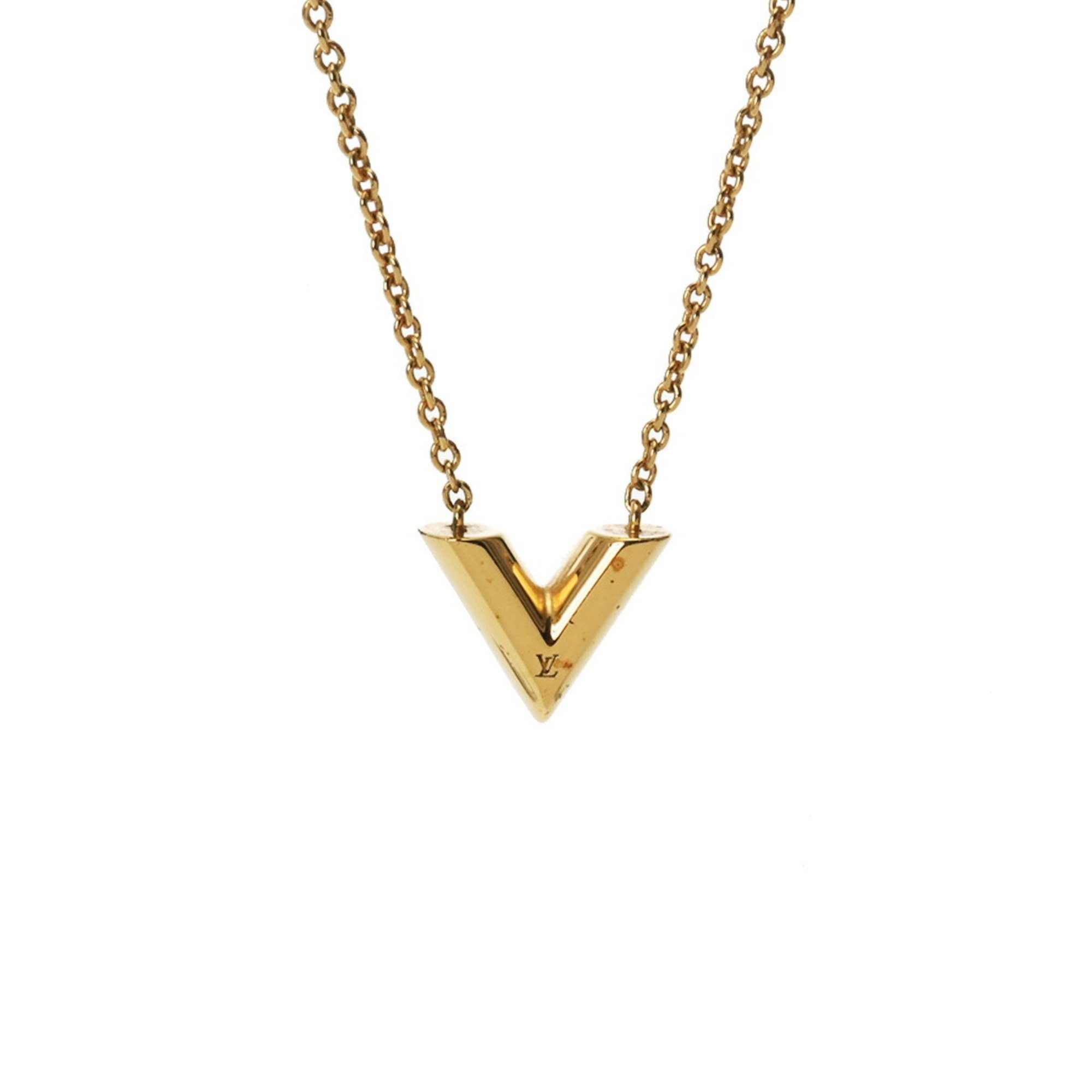 LOUIS VUITTON Essential V M61083 Women's GP Necklace