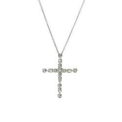 HARRY WINSTON Harry Winston Madonna Cross Diamond Women's Pt950 Platinum Necklace