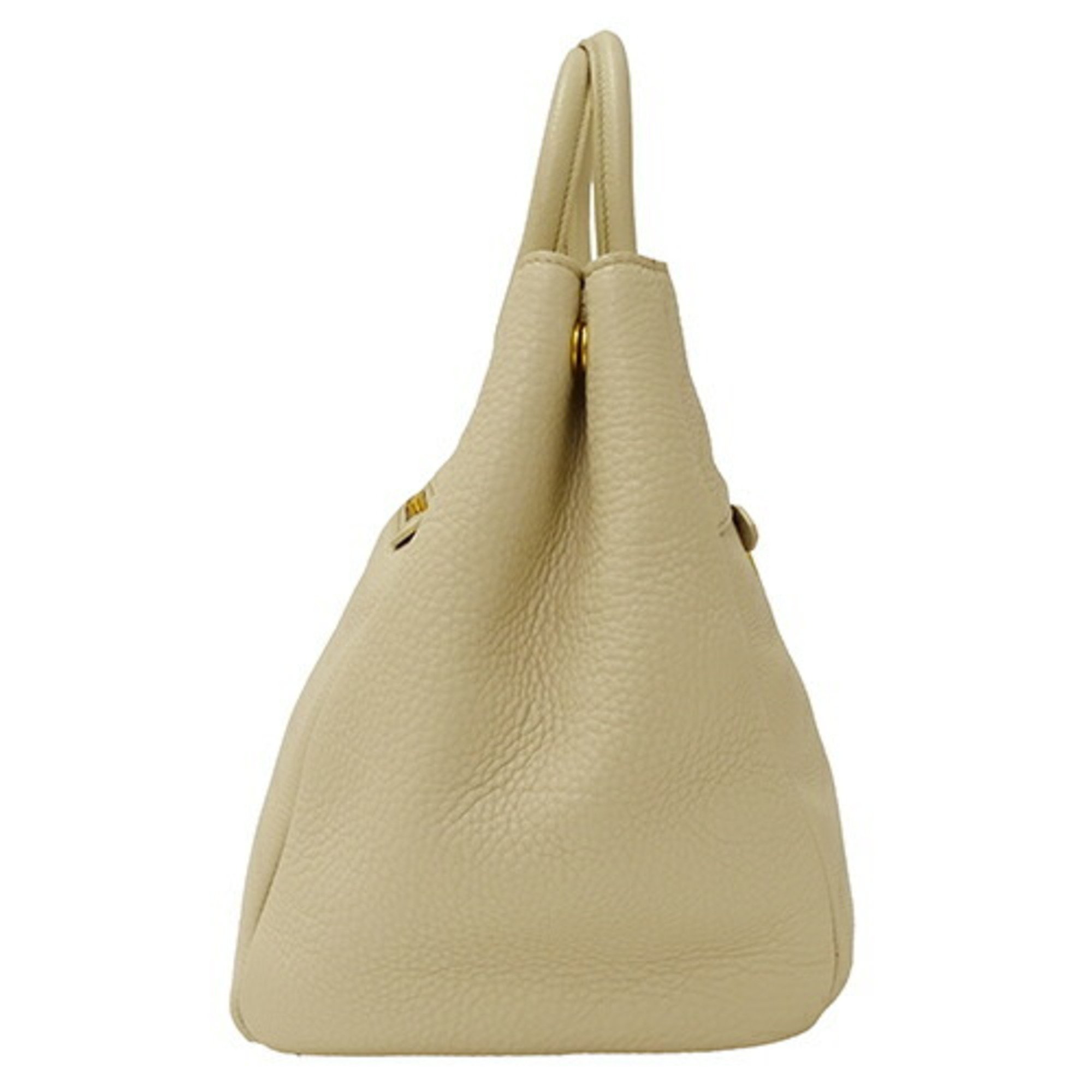 PRADA Women's Bag, Handbag, Shoulder 2way, Leather, Ivory