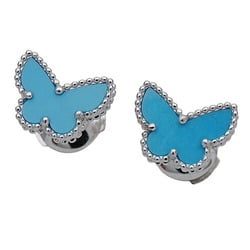 Van Cleef & Arpels Sweet Alhambra Papillon Earrings for Women 750WG Turquoise White Gold VCARN5JN00 Polished