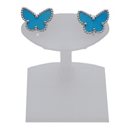 Van Cleef & Arpels Sweet Alhambra Papillon Earrings for Women 750WG Turquoise White Gold VCARN5JN00 Polished