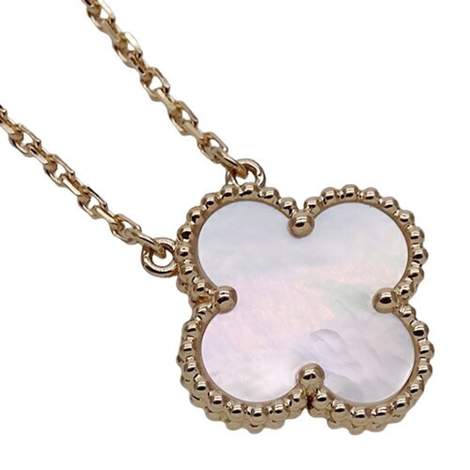 Van Cleef & Arpels Alhambra Necklace for Women, 750YG, Mother of Pearl, Yellow Gold, Polished