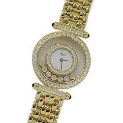 Chopard Watch Ladies Happy Diamond 7P Quartz 750YG 4118-1 Gold White Manufacturer's Finish