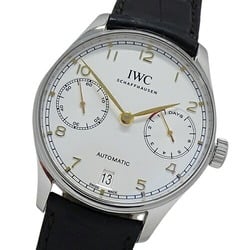 IWC International Watch Company Portuguese IW500704 Men's 7 Days Automatic AT Stainless Steel SS Leather Polished