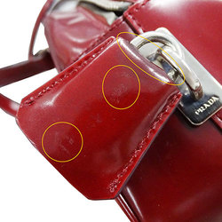 PRADA Bag Women's Handbag Enamel BL0194 Rosso Red Bordeaux Compact Outing