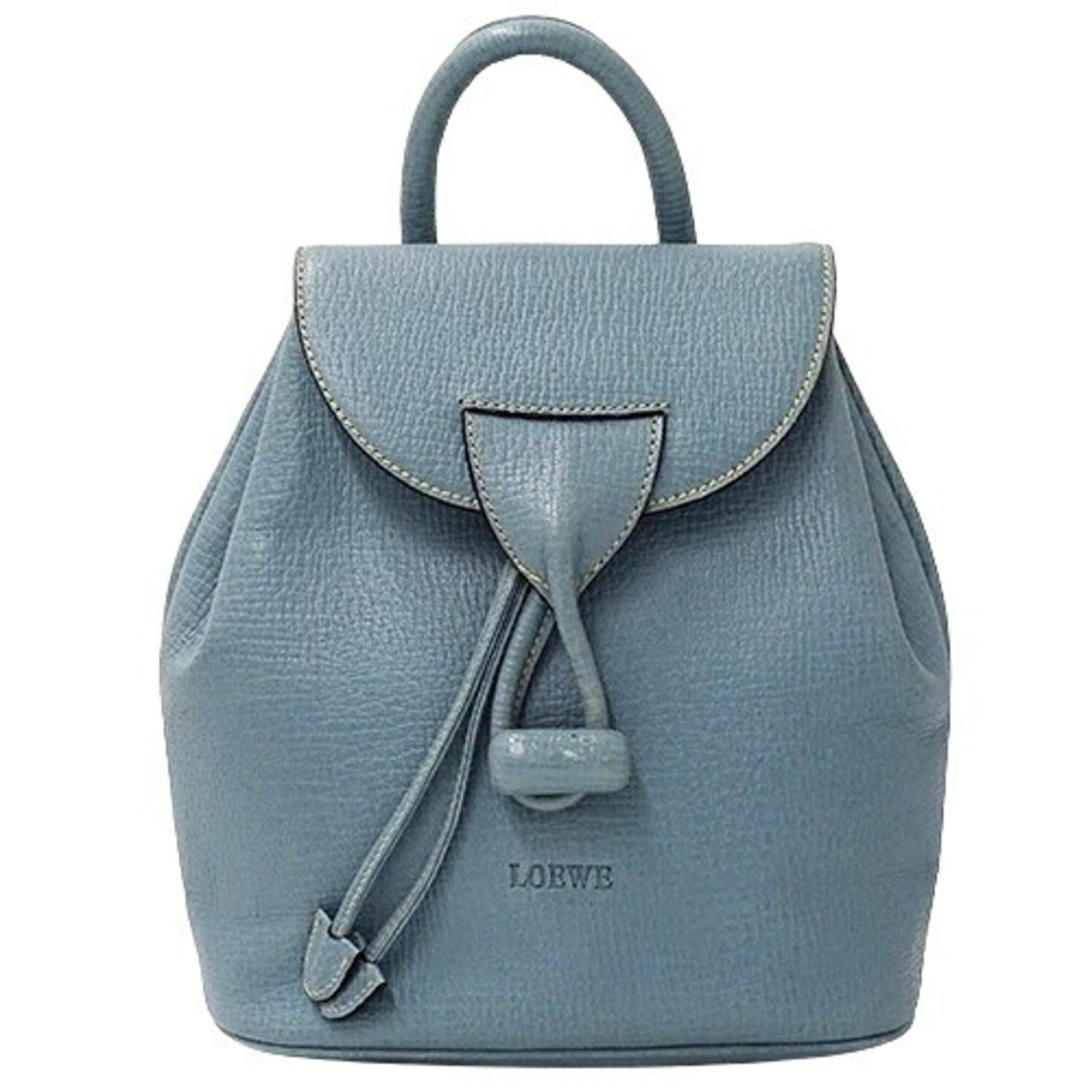 LOEWE Women's Bag Backpack Leather Light Blue Compact