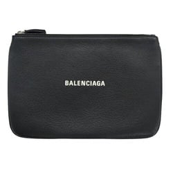 BALENCIAGA Pouch Women's Men's Clutch Bag Leather Everyday M Black 551992