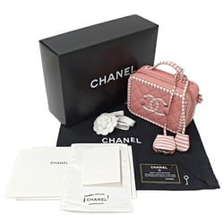 Chanel CHANEL Bag CC Filigree Women's Shoulder Handbag 2way Grained Calfskin Pink White Chain